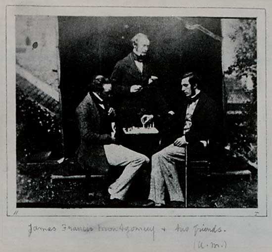 Photocopy of group portrait: George Ramsay Maitland (1821-1866) (standing), Hugh Lyon Tennent and James Francis Montgomery.