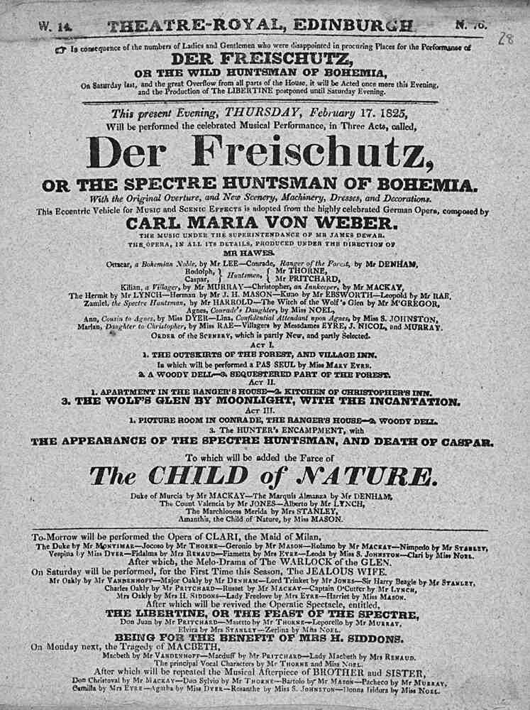 Der Freischutz; or, The Spectre Huntsman of Bohemia