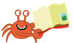 crab with book