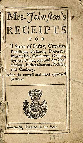 title page of old recipe book