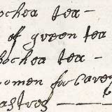 Detail from handwritten bill