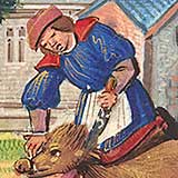 Illustration of a man killing a pic