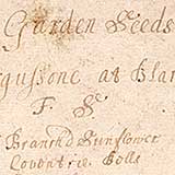 Detail from handwritten list of garden seeds