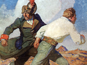 Detail from 'Kidnapped' cover by N C Wyeth, 1913