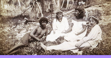Stevenson and Fanny on the Marquesas Islands