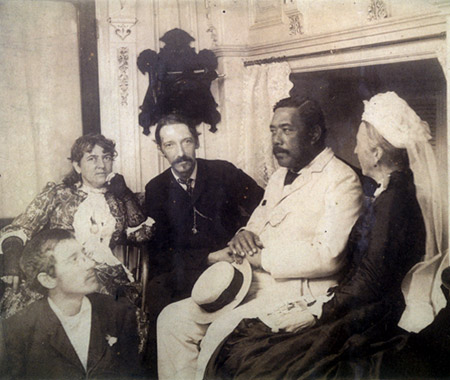 The Stevensons with King Kalakaua