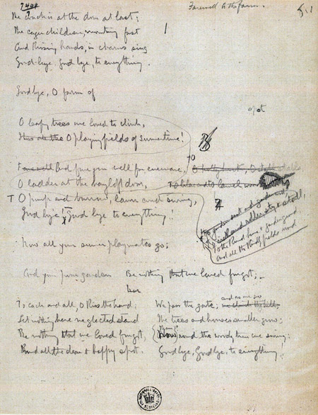 Manuscript Of Farewell To The Farm Robert Louis Stevenson National Library Of Scotland