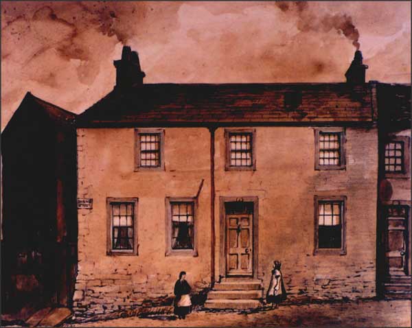 Painting of a two-storey house