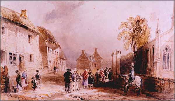 Painting of a village scene