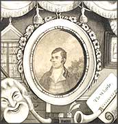 Title page illustration with image of Robert Burns