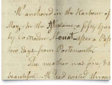 Detail from handwritten journal page